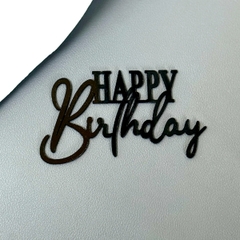 Topper mica HPBD mẫu mới đen chữ B to 33