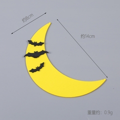 Que cắm Halloween trăng vàng + 3 con dơi đen