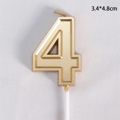 Nến số vàng kẻ viền 4