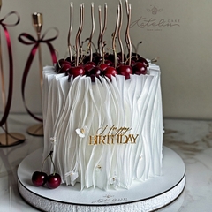 Topper mica mẫu mới HPBD vàng chữ in hàng dưới 43