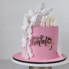 Topper mica mẫu mới chữ HPBD vàng mẫu 61 (Chữ Birthday cách điệu có hình vương miện)