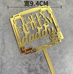 Topper mica HPDB Daddy + khung vuông vàng