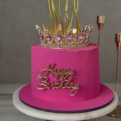 Topper mica mẫu mới chữ HPBD vàng mẫu 70