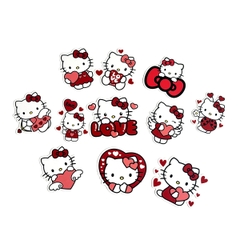 5 Set 11 que cắm giấy hình Kitty màu đỏ Love