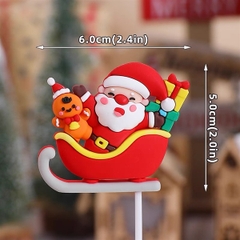 Trang trí slc GS ông già Noel ngồi xe trượt tuyết đỏ + kẹo gừng (CC)