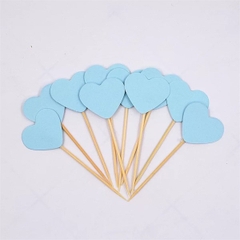 Que cắm tim giấy xanh (10 que)
