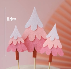 Set 3 cây xốp cây thông màu hồng