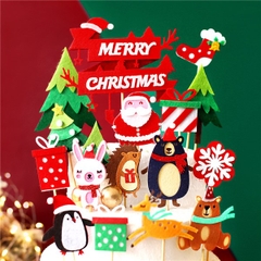 Set que xốp GS ông già Noel+tuần lộc+cây thông