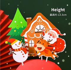Set que cắm GS ông già Noel cưỡi tuần lộc + ngôi nhà