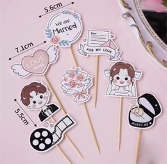 Set que cắm cô dâu chú rể cute