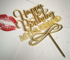 Mica HPBD Husband vàng