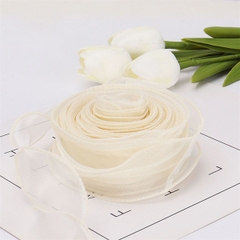 Ruy băng nơ voan vàng nhạt khổ 4cm*10m