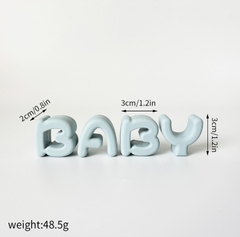 Set trang trí silicon chữ BABY xanh