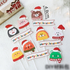 Set 8 que cắm GS con thú Merry Christmas