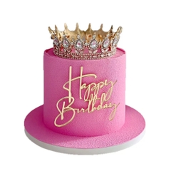 Topper mica mẫu mới chữ HPBD vàng mẫu 67