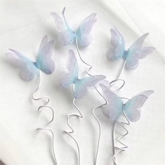 Set que sắt 5 con bướm voan màu xanh nhạt