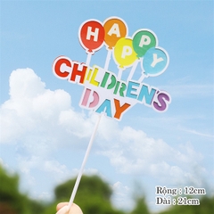 Que cắm chùm bóng sắc màu Happy Children's day (CD)
