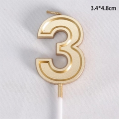 Nến số vàng kẻ viền 3