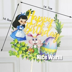 Topper HPBD bé gái + quả trứng