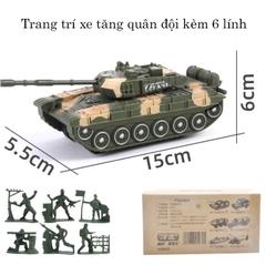 Trang trí xe tăng quân đội kèm lính (có hộp)