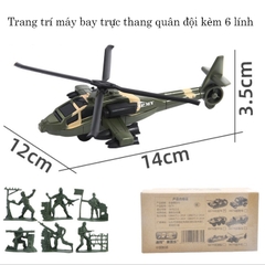 Trang trí máy bay trực thang quân đội kèm 6 lính (có hộp)