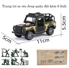 Trang trí xe oto Jeep quân đội kèm 6 lính (có hộp)