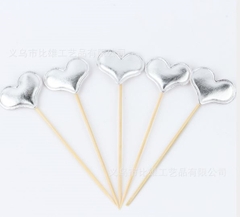 Que cắm tim da bạc (5 que)