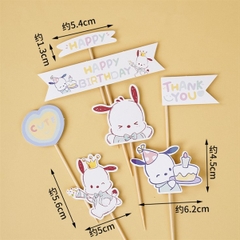 Set 7 que cắm HPBD hình chó Pancha xinh xắn (QCG)