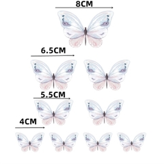 Set que cắm sắt 9 con bướm màu tím mix hồng nhạt