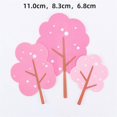 Set 3 que cắm giấy cây lá hồng thường to nhỏ