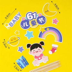 Set que cắm bé gái + hộp quà xanh + cầu vồng + Baby (CD)