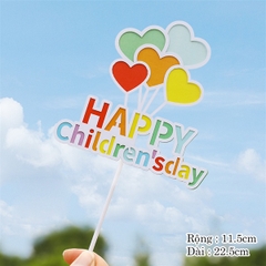 Que cắm chùm tim sắc màu Happy Children's day (CD)
