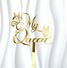 Topper mica My Queen + bướm vàng