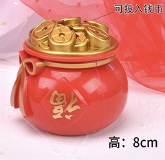 Trang trí tết hũ đựng tiền vàng nhựa (sz to)