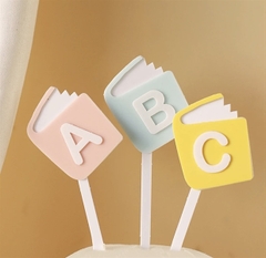 Set 3 topper mica quyển sách ABC (GV)