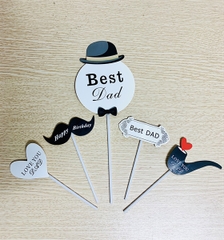 Set que cắm giấy Best Dad + tẩu + tim