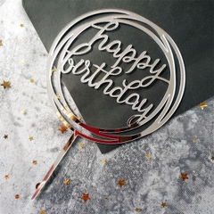 Mica HPBD 2 vòng tròn bạc