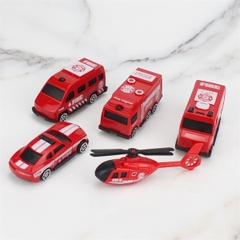 Set 5 xe cứu hỏa các loại màu đỏ