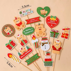Set 95 que cắm GS Gấu Noel + hộp quà + nến