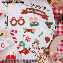 Set 55 que cắm GS kẹo chữ J xanh đỏ + mũ Noel 2024