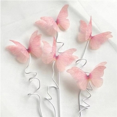 Set que sắt 5 con bướm voan màu hồng nhạt
