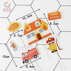 Set que cắm lính cứu hỏa + nhà