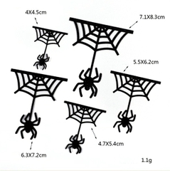 Set 5 que cắm Halloween mạng nhện + con nhện đu dây