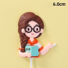 Trang trí gốm mềm nữ giáo viên cầm phấn (GV)