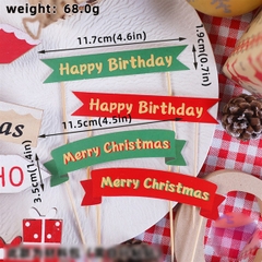 Set 40 que cắm cổng GS Merry Christmas + HPBD xanh đỏ