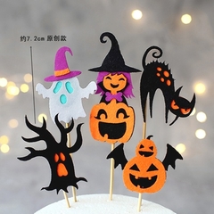 Set que xốp Halloween 5 que cây + ma + mèo