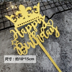 Mica HPBD vương miện vàng