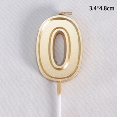 Nến số vàng kẻ viền 0