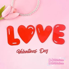 Set mica chữ LOVE in hoa + chữ Valentines Day viết tay màu đỏ