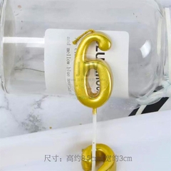 Nến số vàng to 6